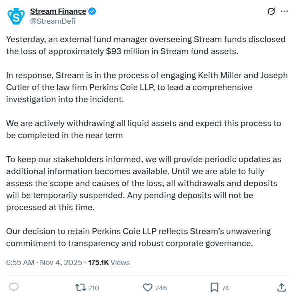 Stream Finance лишилась $93 млн