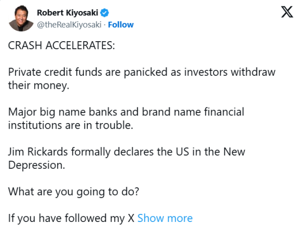 Роберт Кийосаки призывает активнее покупать биткоины и эфириум