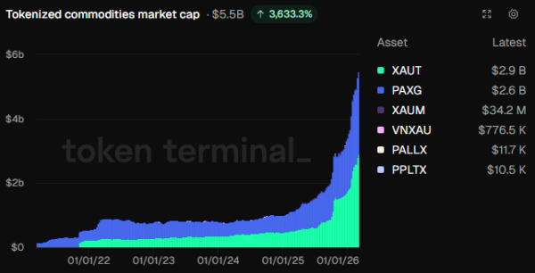 За год стоимость токенизированных товаров выросла почти в 5 раз